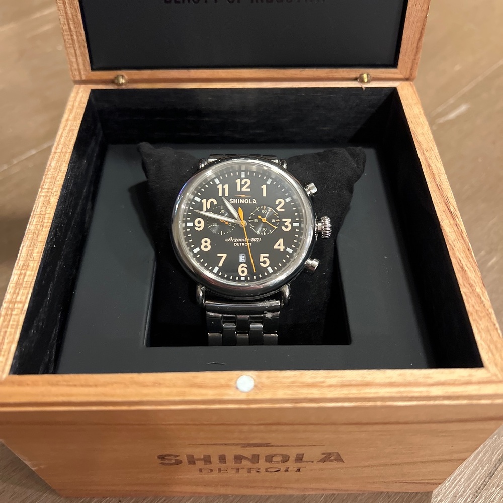 Shinola The Runwell Chrono 47mm with Stainless Steel Bracelet
